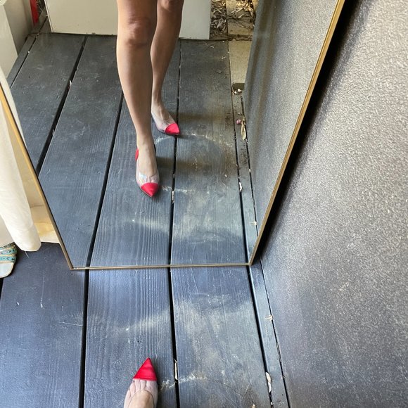 CREATURES OF COMFORT Gloria Red Clear Low Block Heels, Size 36 - Picture 9 of 16